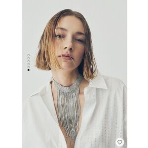 NWOT Mango chocker necklace with cascade crystals